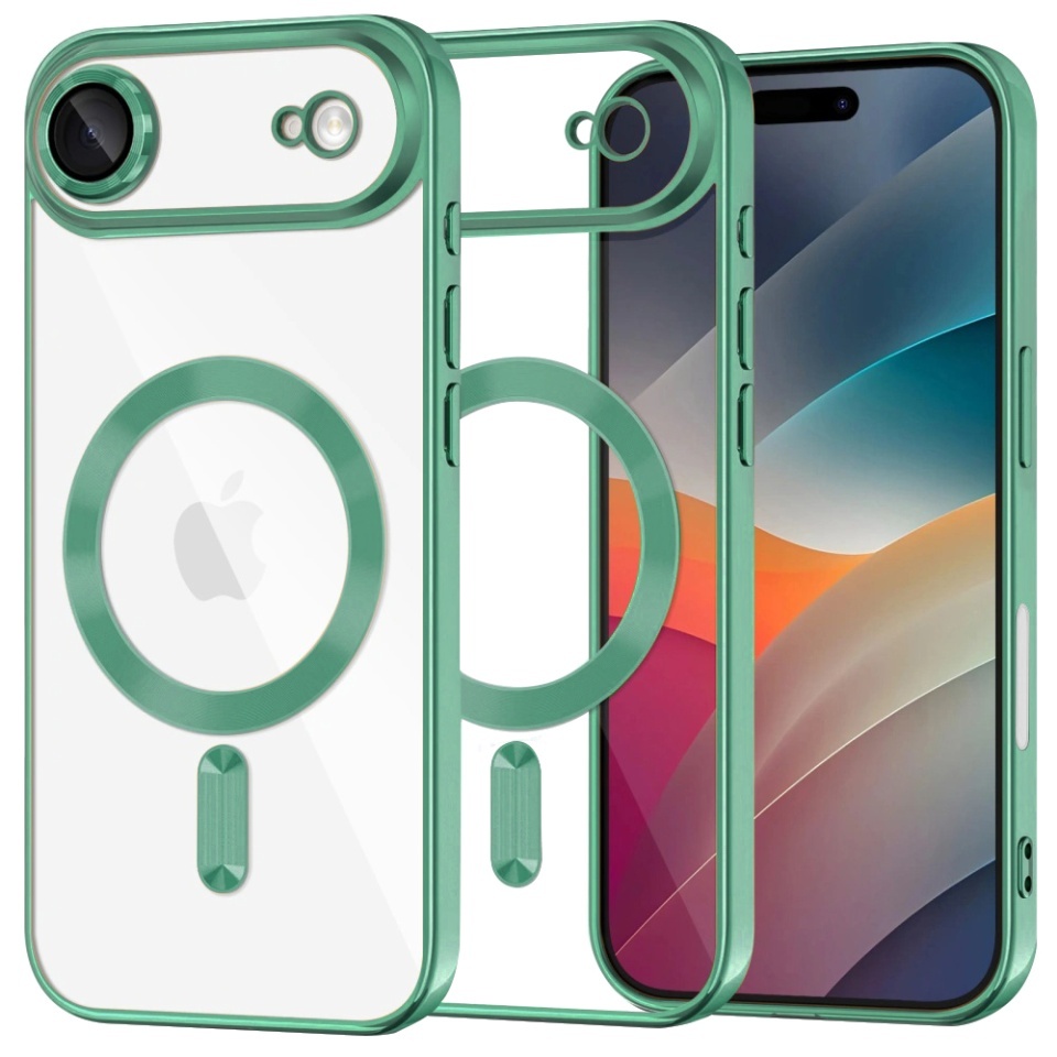 Husa pentru iPhone Air, SKYDDAR INNOVATION, Luxury Shield Magsafe, Protectie Antisoc, set cu sticker, Verde deschis