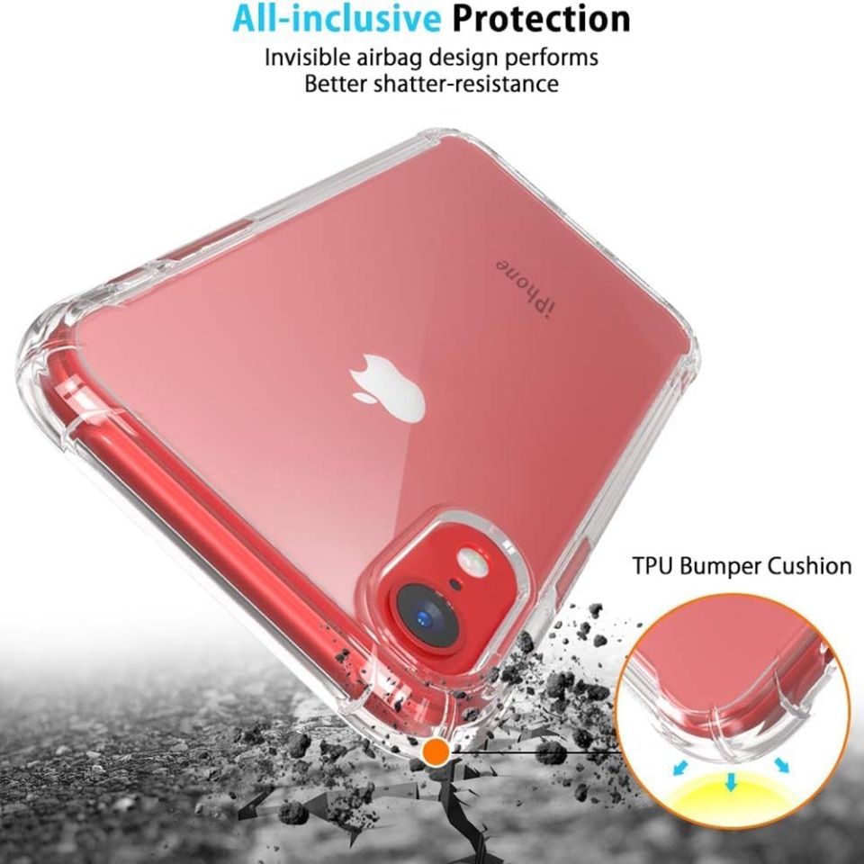 Husa pentru iPhone XR , SKYDDAR INNOVATION, Shockproof Clear din Silicon Slim, Transparenta, set cu sticker - 1 | YEO