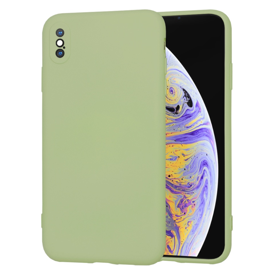 Husa pentru iPhone XS Max din Silicon Catifelat, Protectie Premium, Skyddar SoftElegance - Verde