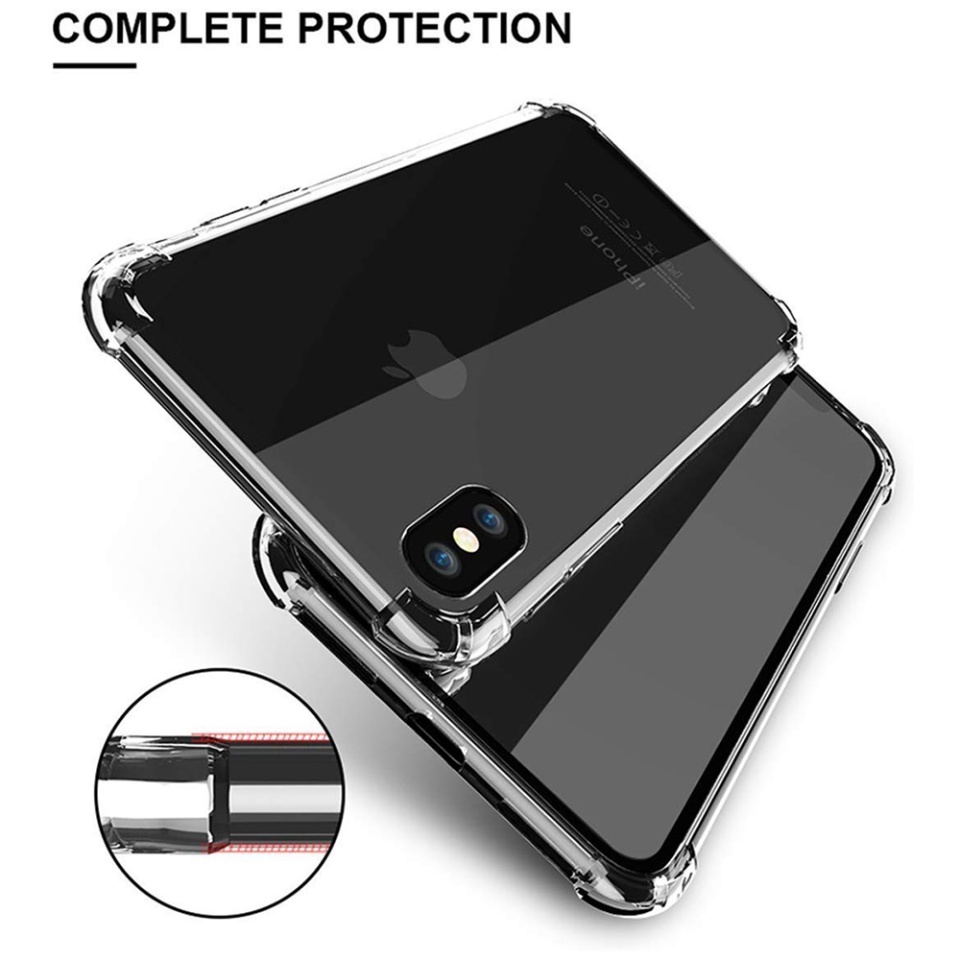 Husa pentru iPhone XS Max , SKYDDAR INNOVATION, Shockproof Clear din Silicon Slim, Transparenta, set cu sticker - 1 | YEO
