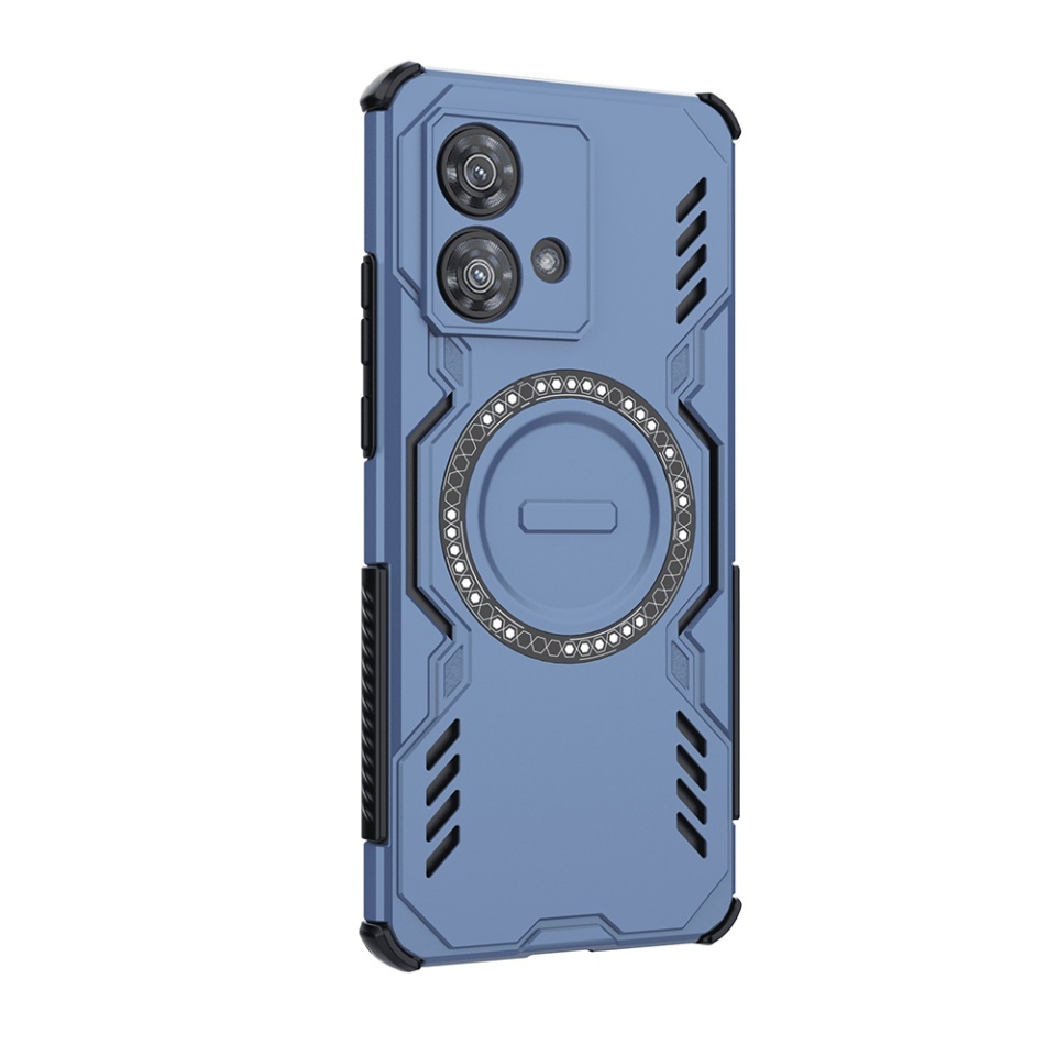 Husa pentru Motorola Edge 40 Neo, SKYDDAR INOVATION, ArmorMag, Magsafe, set cu sticker, Albastru - 2 | YEO