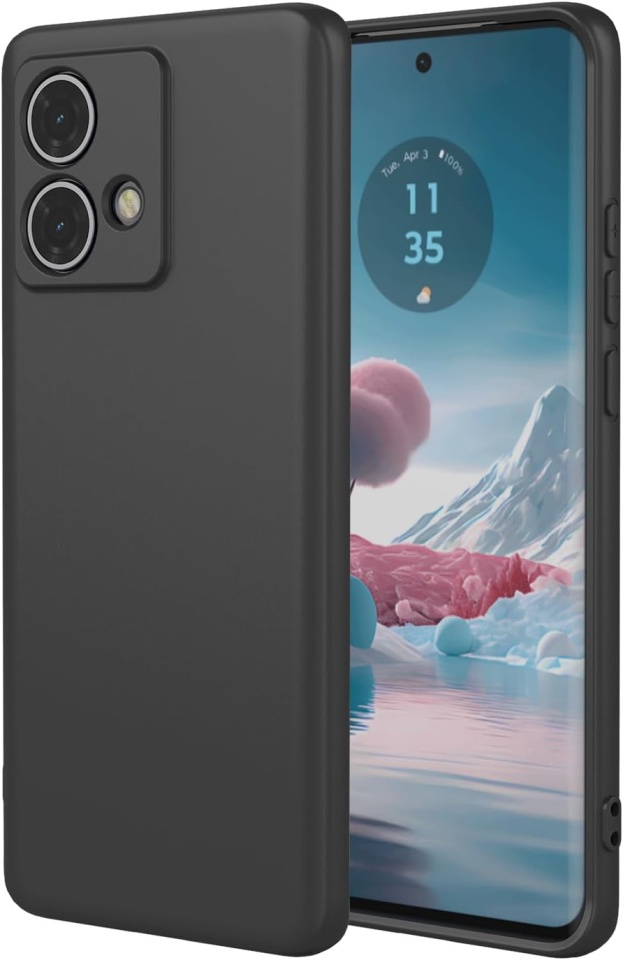 Husa pentru Motorola Edge 50 Neo din Silicon Catifelat, Protectie Premium, Skyddar SoftElegance - Negru