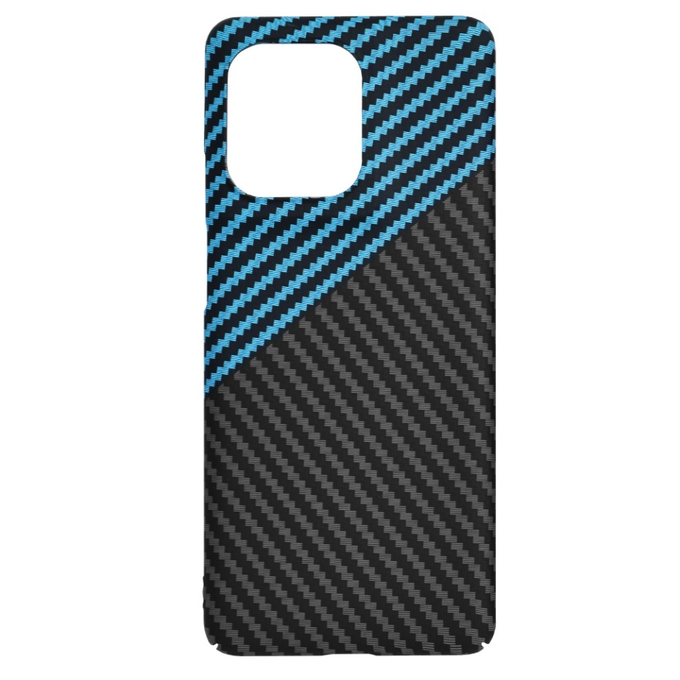 Husa pentru Motorola Edge 50 Pro, SKYDDAR INNOVATION, textura carbon, Carbonite FiberShell, set cu sticker, Bleu, - 3 | YEO