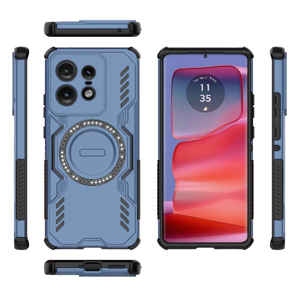 Husa pentru Motorola Edge 50 Pro, SKYDDAR INOVATION, ArmorMag, Magsafe, set cu sticker, Albastru - 2 | YEO