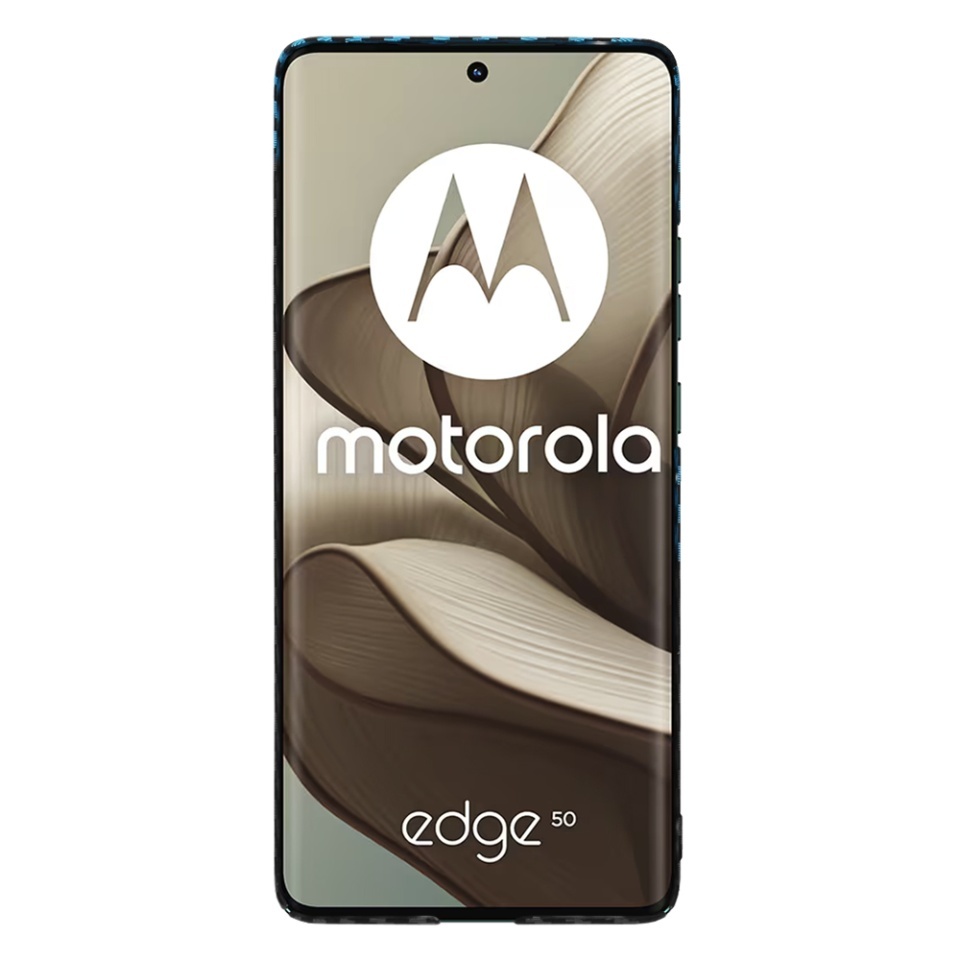 Husa pentru Motorola Edge 50, SKYDDAR INNOVATION, textura carbon, Carbonite FiberShell, set cu sticker, Bleu, - 1 | YEO