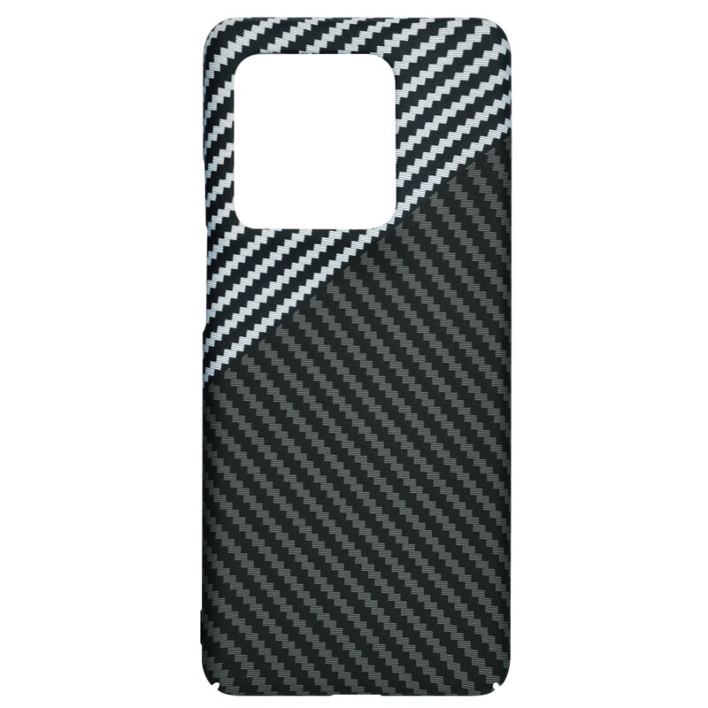 Husa pentru Motorola Edge 50 Ultra, Finisaj Premium cu Textura de Carbon, Design Elegant, SKDR CarbonFlex - Gri - 3 | YEO