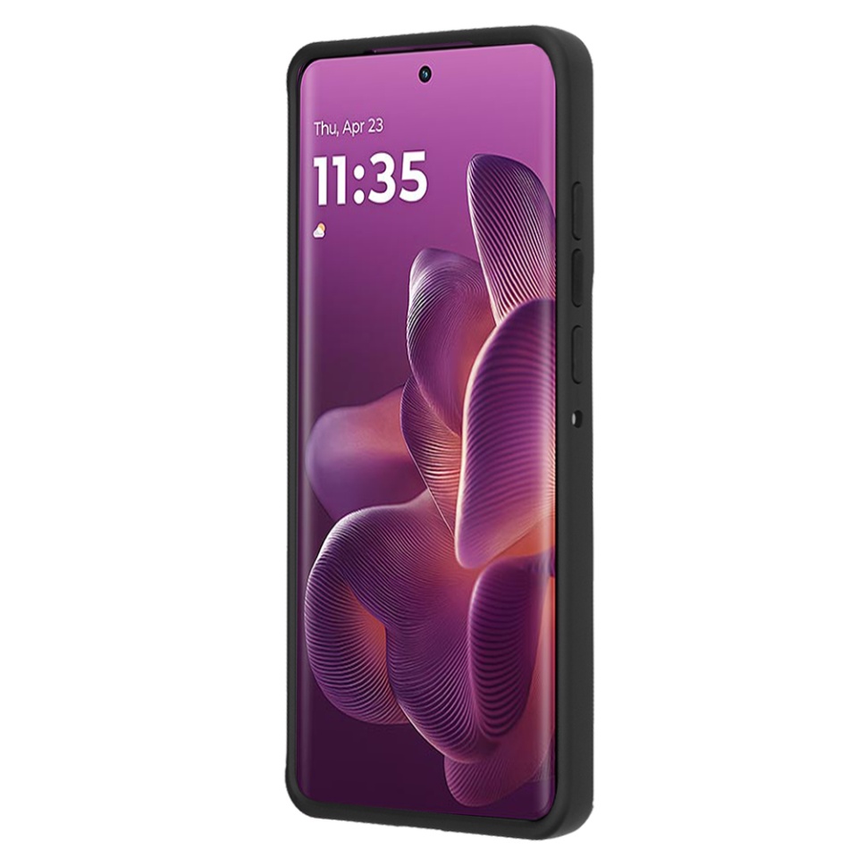 Husa pentru Motorola Edge 60 Pro, SKYDDAR INNOVATION, Glinth cu Inel Rotativ 360° Magnetic, set cu sticker, Negru - 2 | YEO