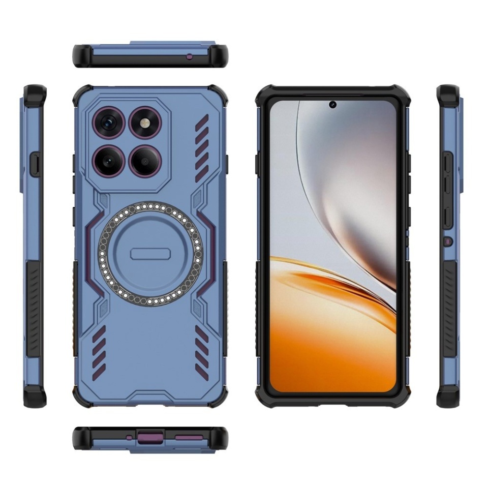 Husa pentru Motorola Edge 60 Pro, SKYDDAR INOVATION, ArmorMag, Magsafe, set cu sticker, Albastru - 2 | YEO