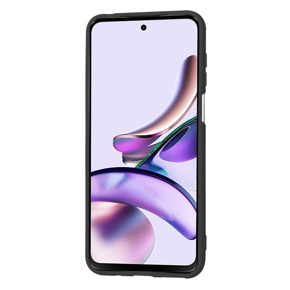 Husa pentru Motorola Moto G13, SKYDDAR INNOVATION, din Silicon Catifelat, SoftElegance, set cu sticker, Negru - 1 | YEO