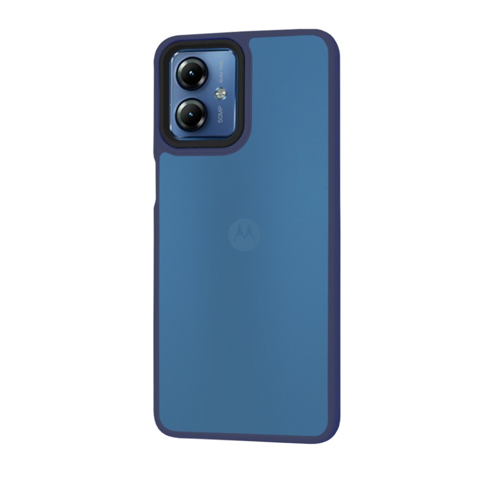 Husa pentru Motorola Moto G14, SKYDDAR INNOVATION, HaloFrost, AntiSoc, set cu sticker, Bleumarin - 1 | YEO