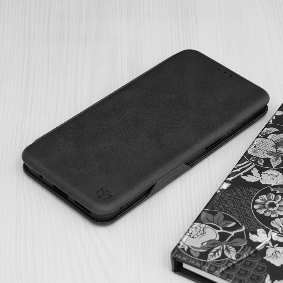 Husa pentru Motorola Moto G14, SKYDDAR INNOVATION, Safe Wallet tip carte din Piele Ecologica, Suport Carduri, Inchidere Magnetica, Negru, set cu sticker - 3 | YEO