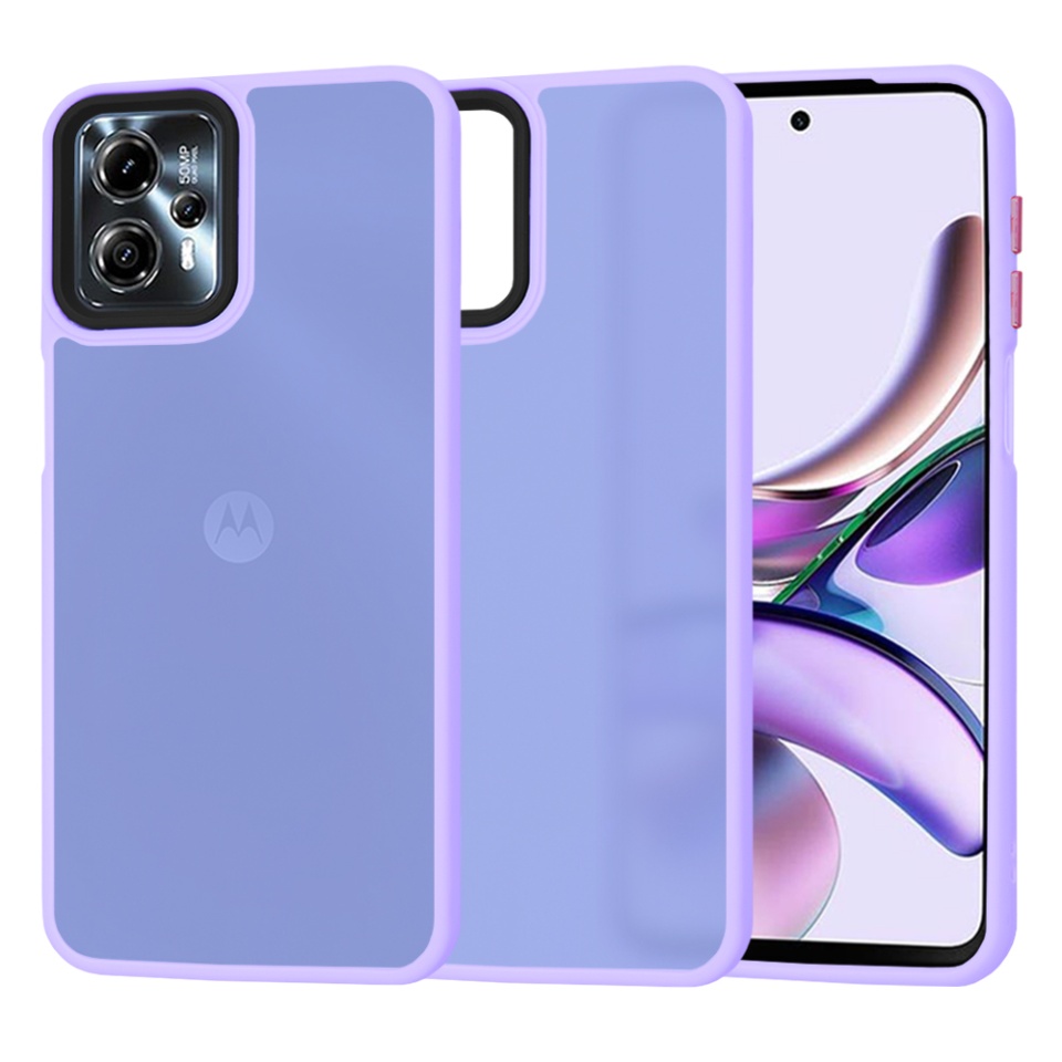 Husa pentru Motorola Moto G23 / Moto G13, ce Absoarbe Cele mai Aspre Socuri, Skyddar Frosted - Mov deschis