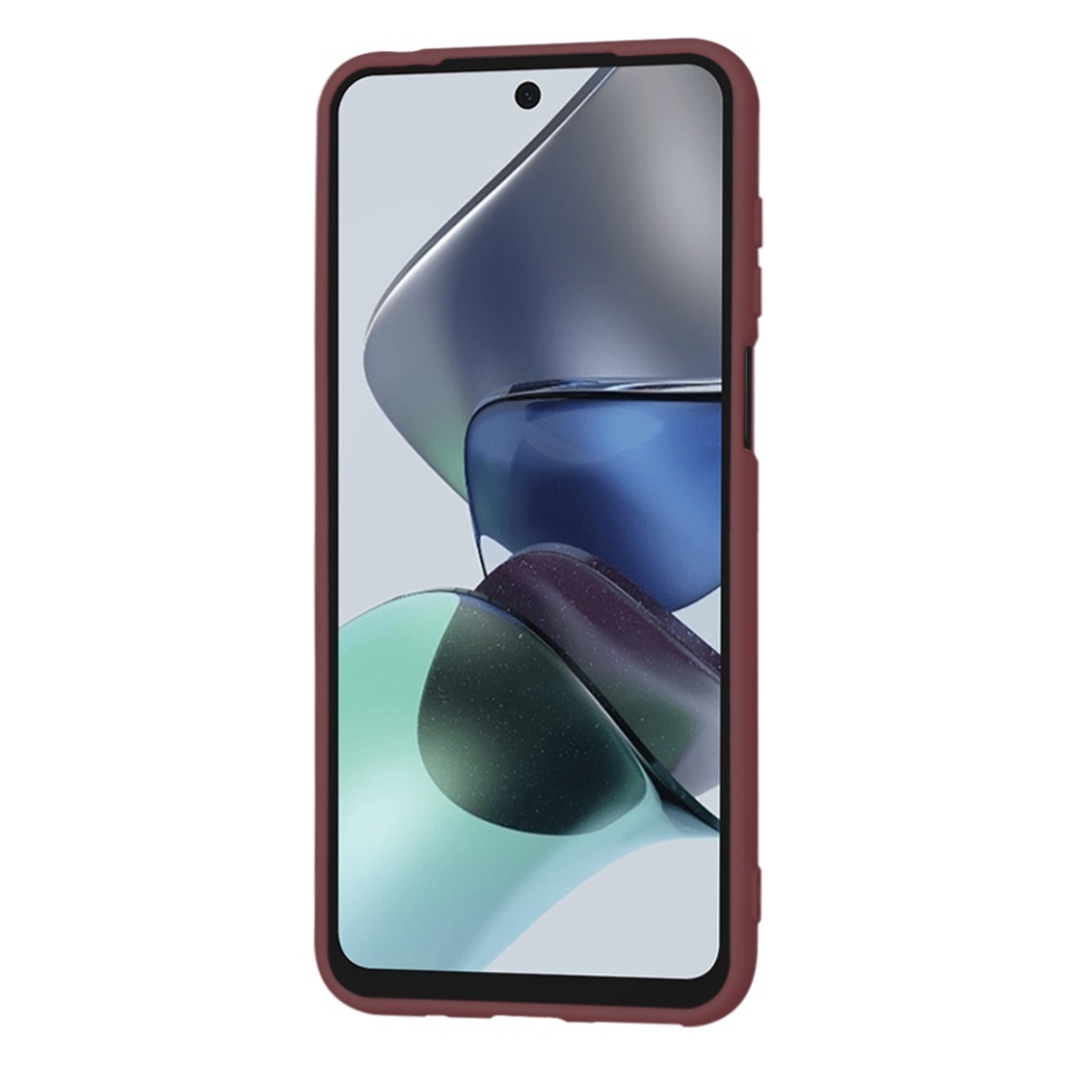Husa pentru Motorola Moto G23, SKYDDAR INNOVATION, din Silicon Catifelat, SoftElegance, set cu sticker, Bordo - 1 | YEO