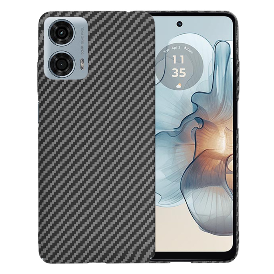 Husa pentru Motorola Moto G24 Power, Finisaj Premium cu Textura de Carbon, Design Elegant, SKDR CarbonFlex - Negru
