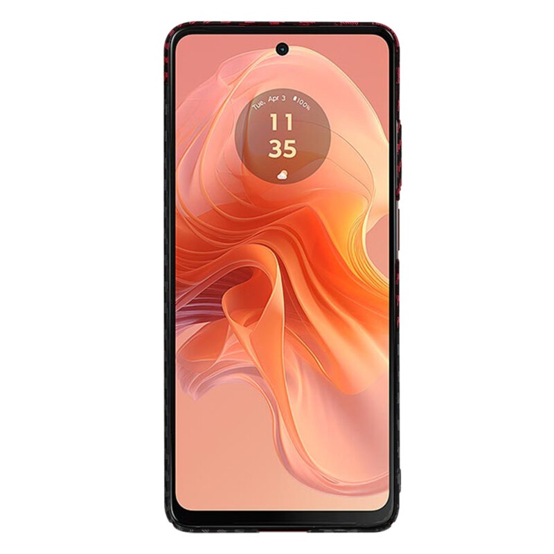 Husa pentru Motorola Moto G24 Power, Finisaj Premium cu Textura de Carbon, Design Elegant, SKDR CarbonFlex - Rosu inchis - 1 | YEO