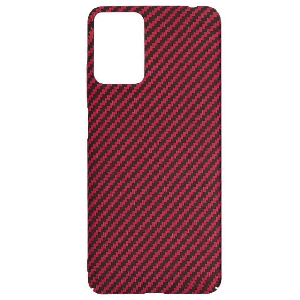 Husa pentru Motorola Moto G24 Power, SKYDDAR INNOVATION, textura carbon, Carbonite FiberShell, set cu sticker, Rosu, - 3 | YEO