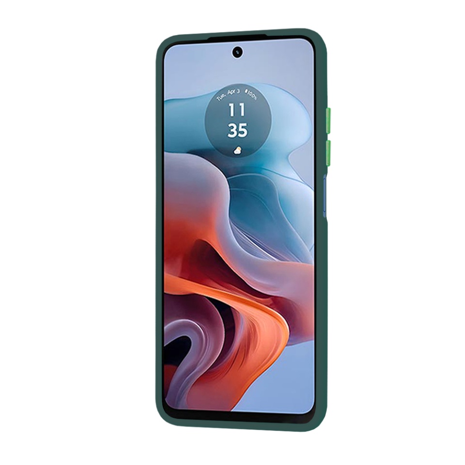 Husa pentru Motorola Moto G34, ce Absoarbe Cele mai Aspre Socuri, Skyddar Frosted - Verde inchis - 2 | YEO