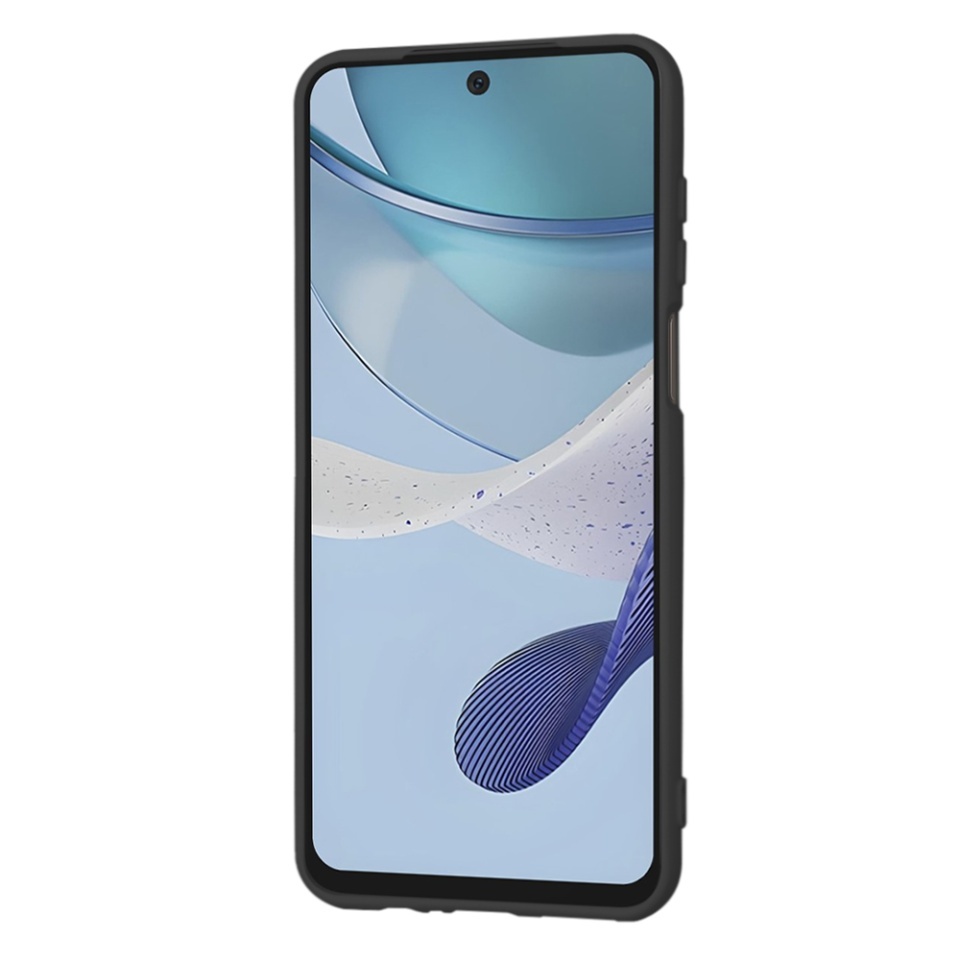 Husa pentru Motorola Moto G53, SKYDDAR INNOVATION, din Silicon Catifelat, SoftElegance, set cu sticker, Negru - 1 | YEO
