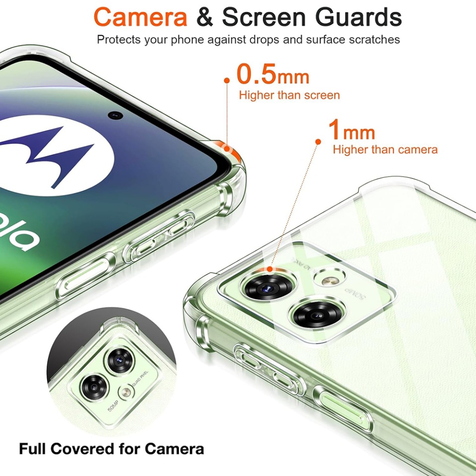 Husa pentru Motorola Moto G54 Power Edition / Moto G64 , SKYDDAR INNOVATION, Shockproof Clear din Silicon Slim, Transparenta, set cu sticker - 3 | YEO