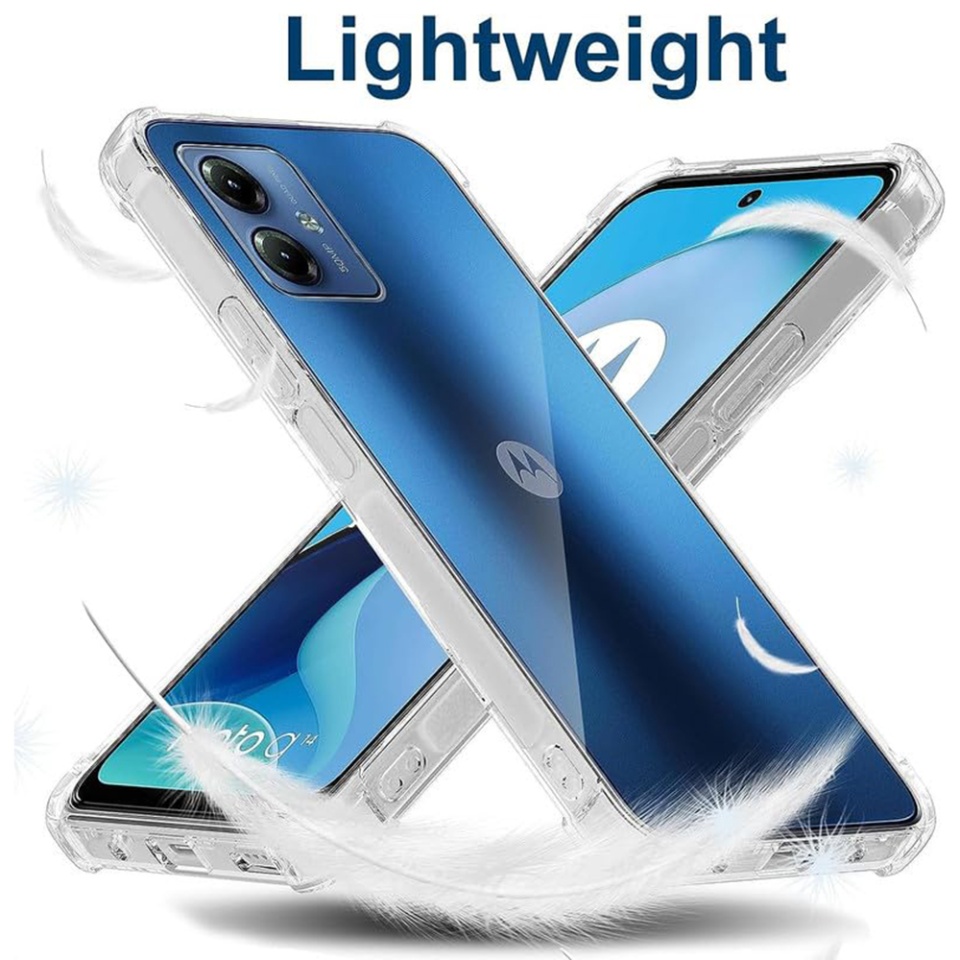 Husa pentru Motorola Moto G54 , SKYDDAR INNOVATION, Shockproof Clear din Silicon Slim, Transparenta, set cu sticker - 2 | YEO