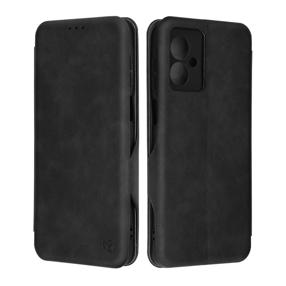 Husa pentru Motorola Moto G55, SKYDDAR INNOVATION, Safe Wallet tip carte din Piele Ecologica, Suport Carduri, Inchidere Magnetica, Negru, set cu sticker