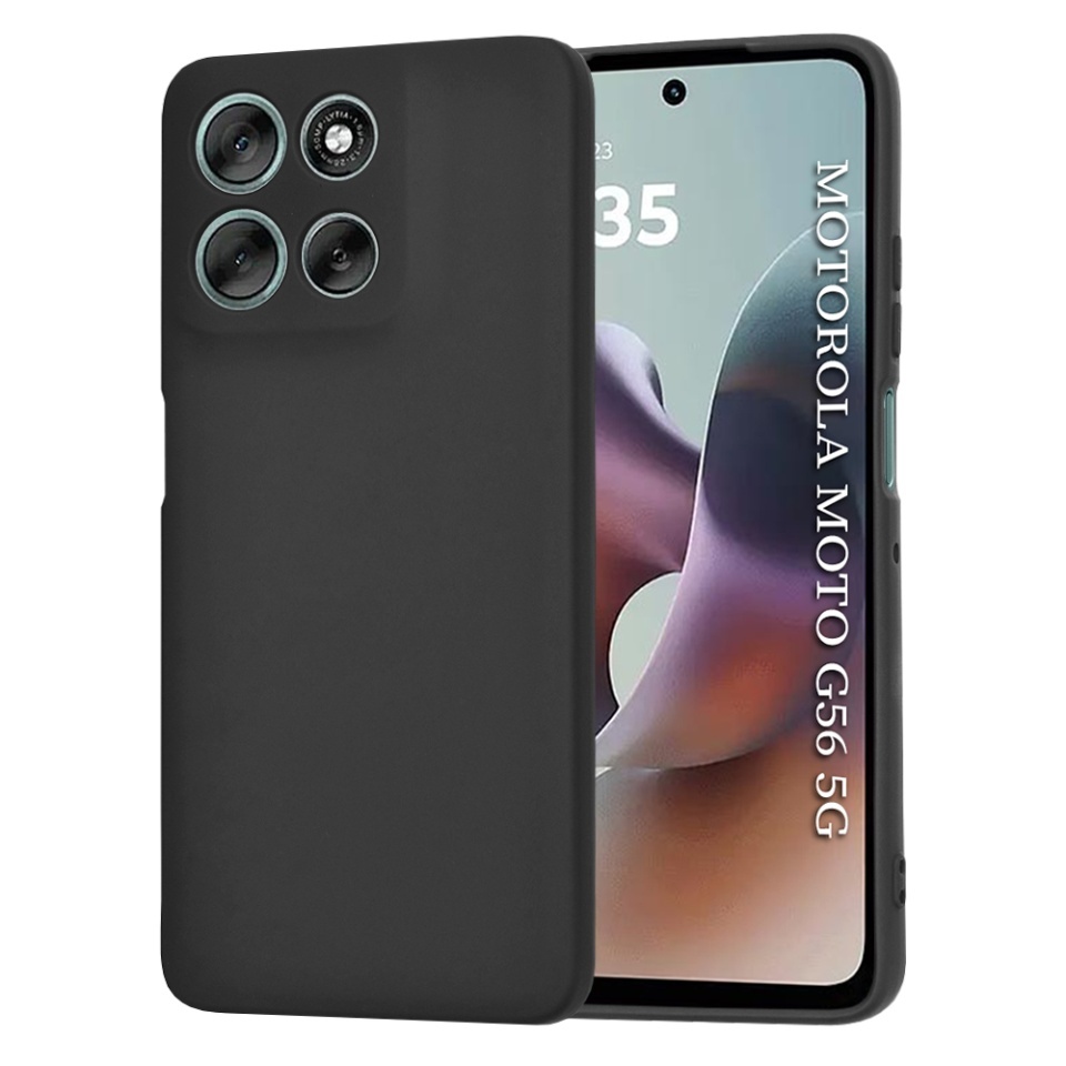Husa pentru Motorola Moto G56, SKYDDAR INNOVATION, din Silicon Catifelat, SoftElegance, set cu sticker, Negru