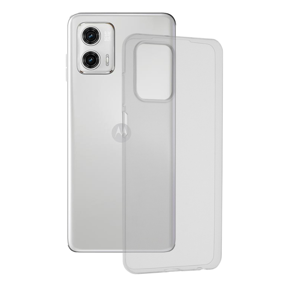 Husa pentru Motorola Moto G73, SKYDDAR INNOVATION, ClearGuard, din silicon transparent, set cu sticker, Transparenta