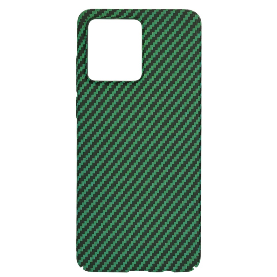 Husa pentru Motorola Moto G84, SKYDDAR INNOVATION, textura carbon, Carbonite FiberShell, set cu sticker, Verde, - 3 | YEO