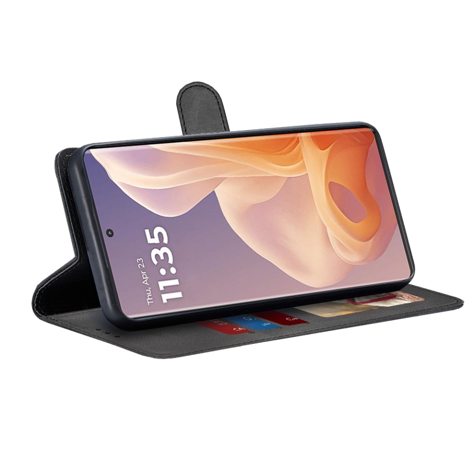 Husa pentru Motorola Moto G85, SKYDDAR INNOVATION, Diary Book, tip carte, cu Portofel Interior, Antisoc, Negru, set cu sticker - 1 | YEO