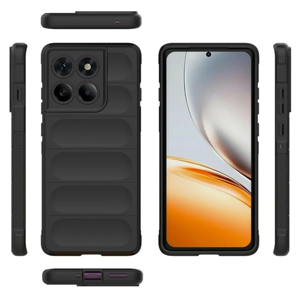 Husa pentru Motorola Moto G86, SKYDDAR INNOVATION, Magic Shield, din Silicon Mat, set cu sticker, Negru - 1 | YEO