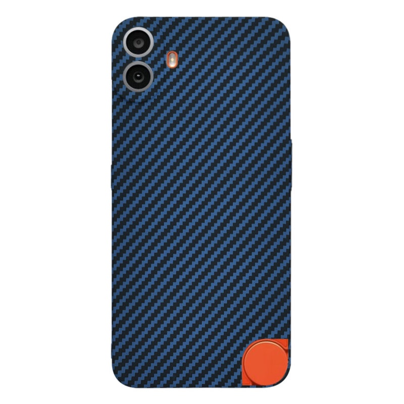 Husa pentru Nothing CMF Phone 1, Finisaj Premium cu Textura de Carbon, Design Elegant, SKDR CarbonFlex - Cyan - 2 | YEO
