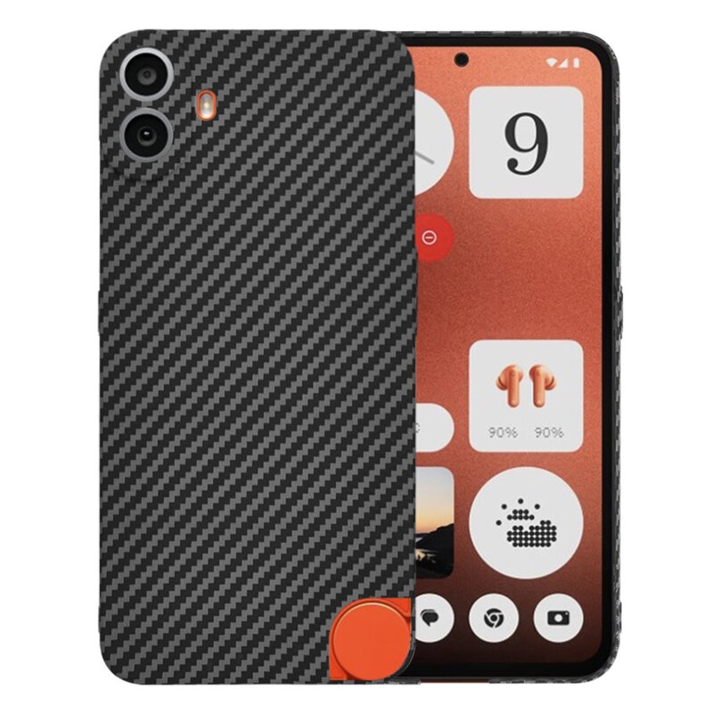 Husa pentru Nothing CMF Phone 1, Finisaj Premium cu Textura de Carbon, Design Elegant, SKDR CarbonFlex - Negru
