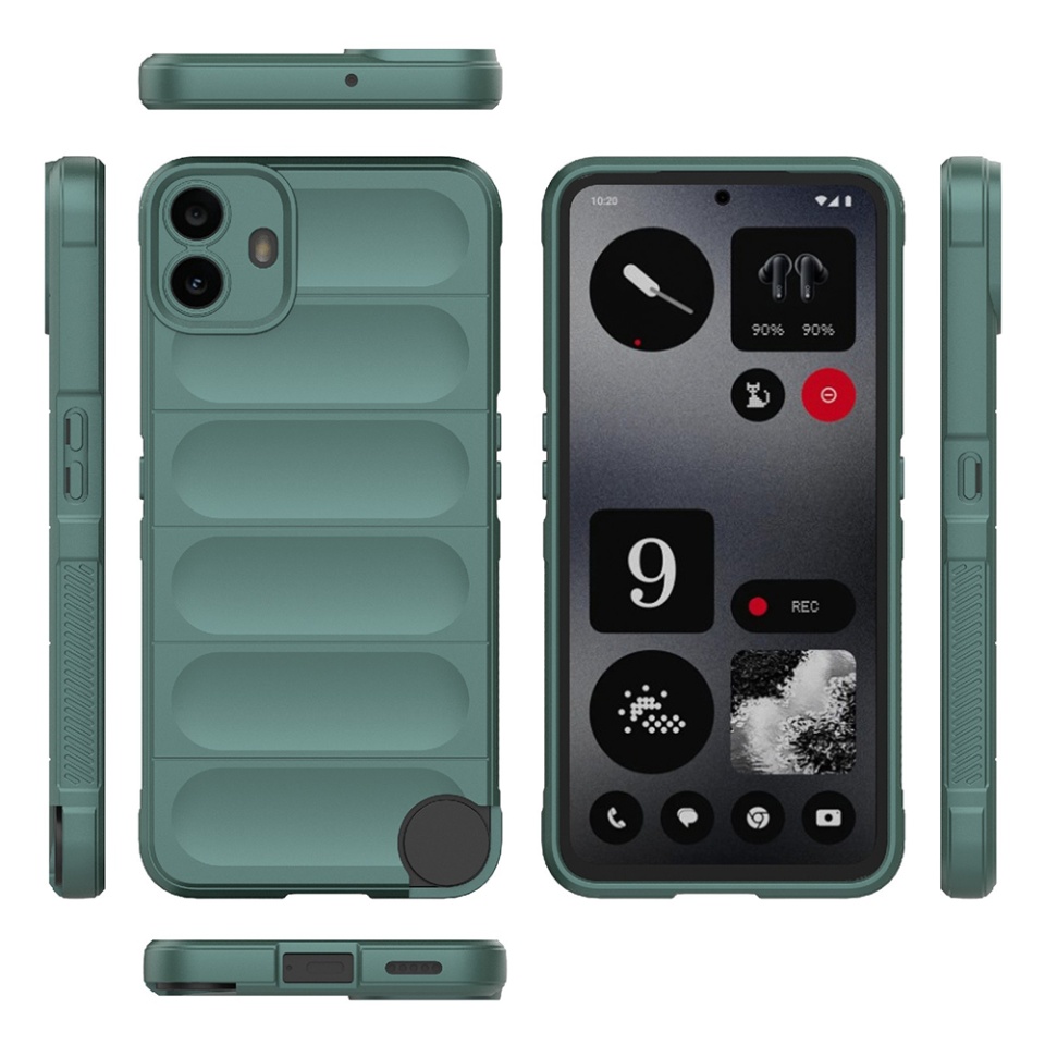 Husa pentru Nothing CMF Phone 1, SKYDDAR INNOVATION, Magic Shield, din Silicon Mat, set cu sticker, Verde - 1 | YEO