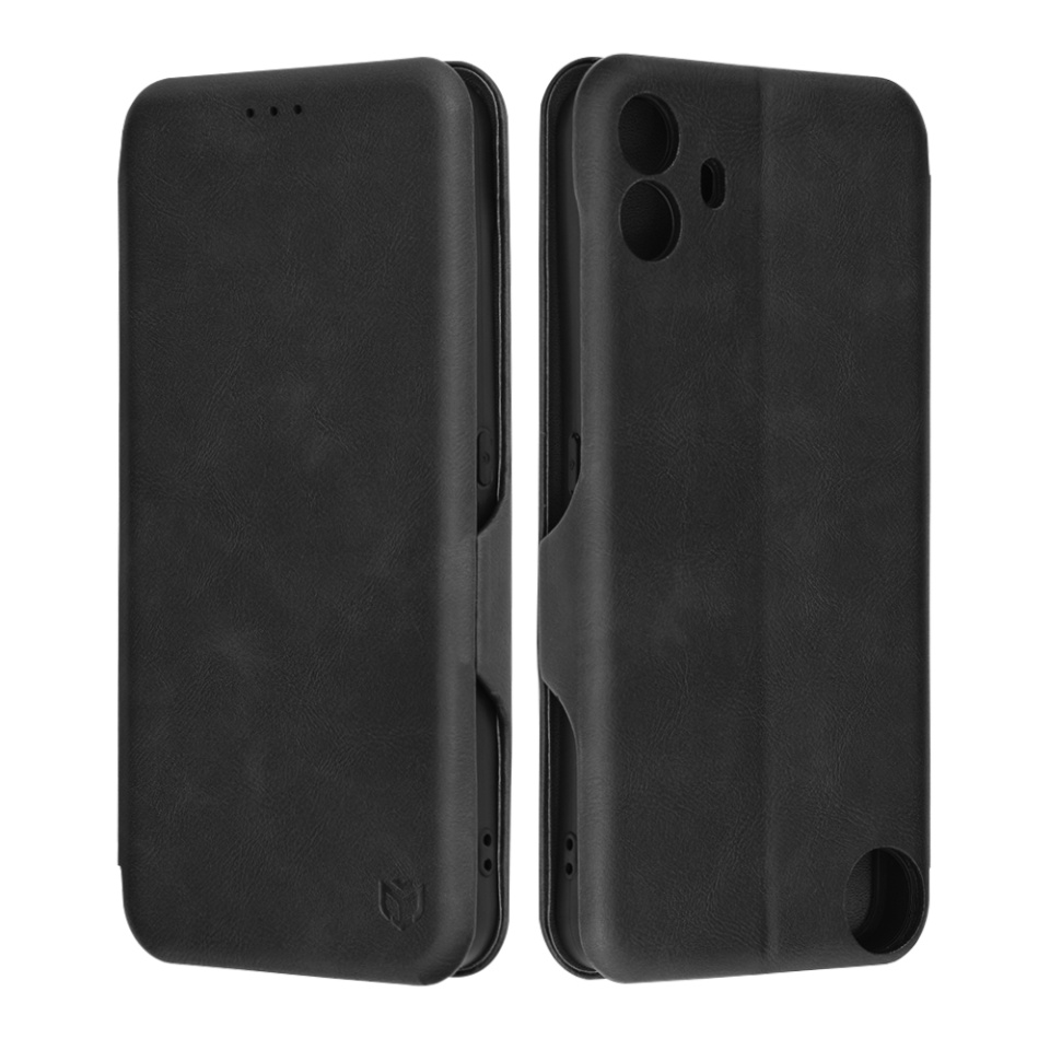 Husa pentru Nothing CMF Phone 1, SKYDDAR INNOVATION, Safe Wallet tip carte din Piele Ecologica, Suport Carduri, Inchidere Magnetica, Negru, set cu sticker