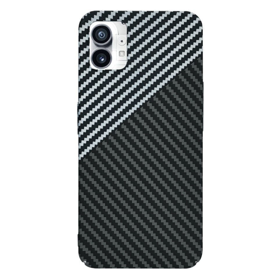 Husa pentru Nothing Phone (1), SKYDDAR INNOVATION, textura carbon, Carbonite FiberShell, set cu sticker, Gri, - 2 | YEO