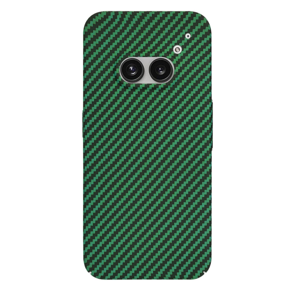 Husa pentru Nothing Phone (2a) / Phone (2a) Plus, Finisaj Premium cu Textura de Carbon, Design Elegant, SKDR CarbonFlex - Verde - 2 | YEO