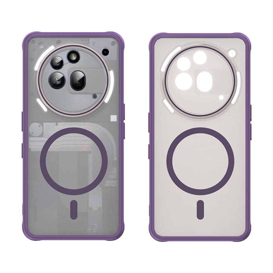 Husa pentru Nothing Phone (3a) Pro, SKYDDAR INNOVATION, HaloFrost MagSafe II, Antisoc, set cu sticker, Mov - 1 | YEO