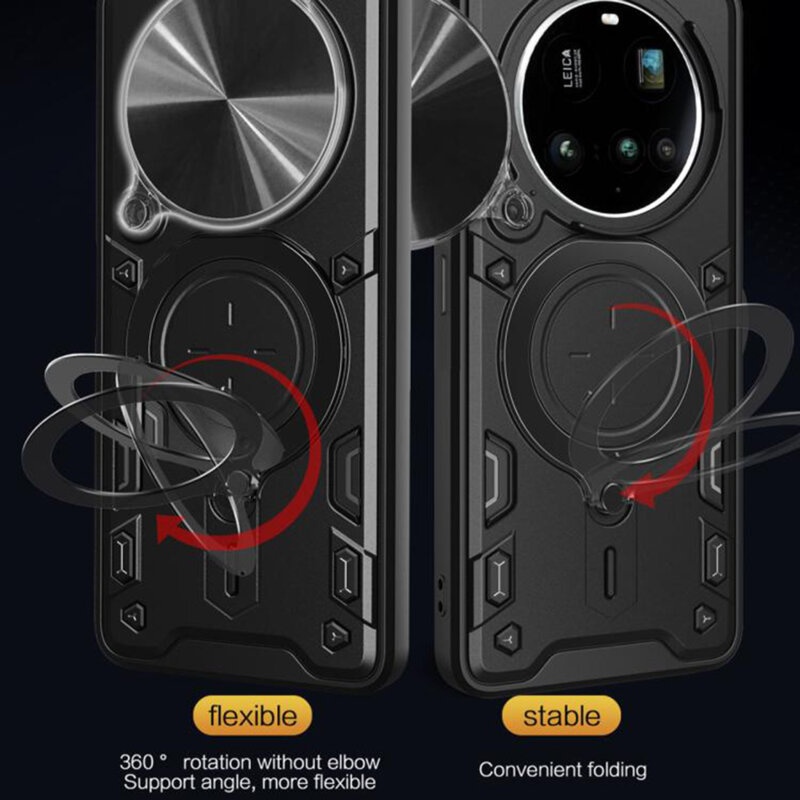 Husa pentru Nothing Phone (3a) Pro, SKYDDAR INNOVATION, SafeCover, Inel Magnetic, Protectie Camera, Rosu, set cu sticker - 2 | YEO