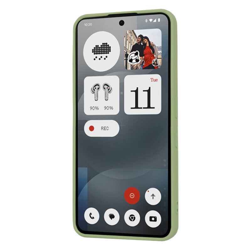 Husa pentru Nothing Phone (3a), SKYDDAR INNOVATION, SoftElegance din Silicon Catifelat, set cu sticker, Verde - 1 | YEO