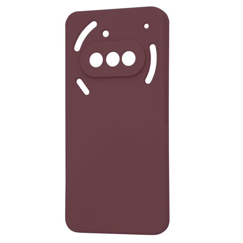 Husa pentru Nothing Phone (3a), SKYDDAR INNOVATION, SoftElegance din Silicon Catifelat, set cu sticker, Bordo - 3 | YEO