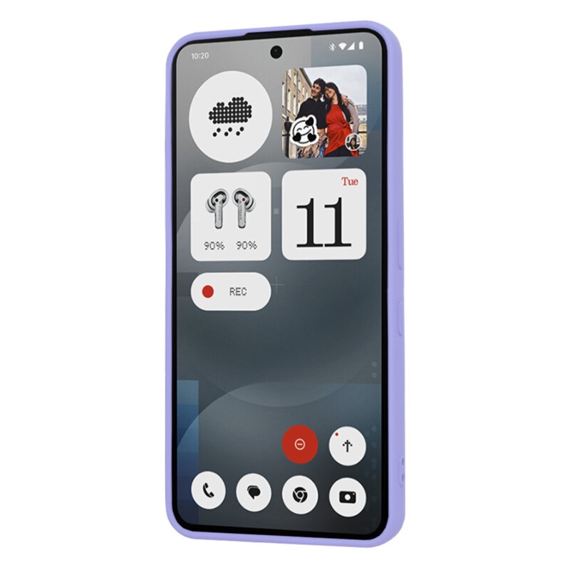Husa pentru Nothing Phone (3a), SKYDDAR INNOVATION, SoftElegance din Silicon Catifelat, set cu sticker, Violet - 1 | YEO