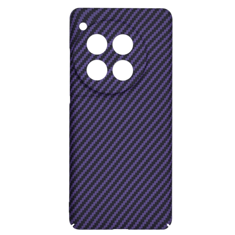Husa pentru OnePlus 12, SKYDDAR INNOVATION, textura carbon, Carbonite FiberShell, set cu sticker, Mov, - 3 | YEO