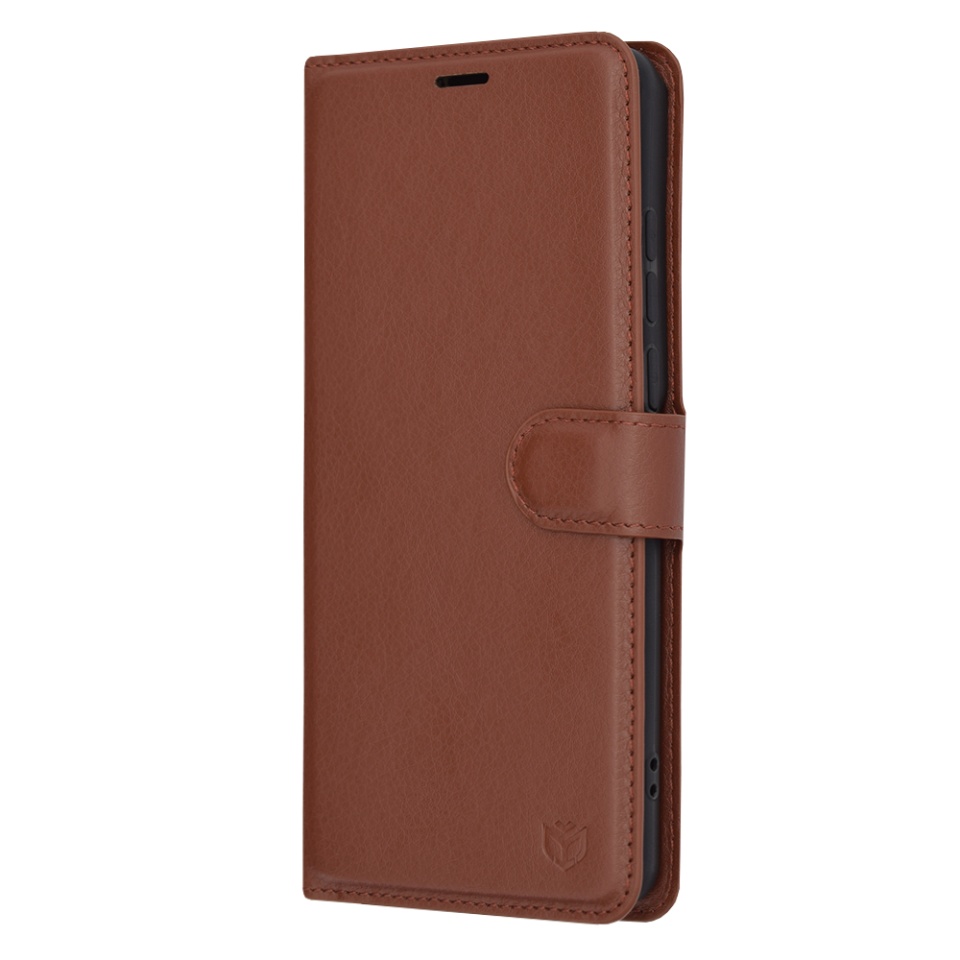 Husa pentru OnePlus 12 tip Carte, cu Portofel Interior, Finisaje Premium, SKYDDAR Leather Wallet - Maro - 3 | YEO