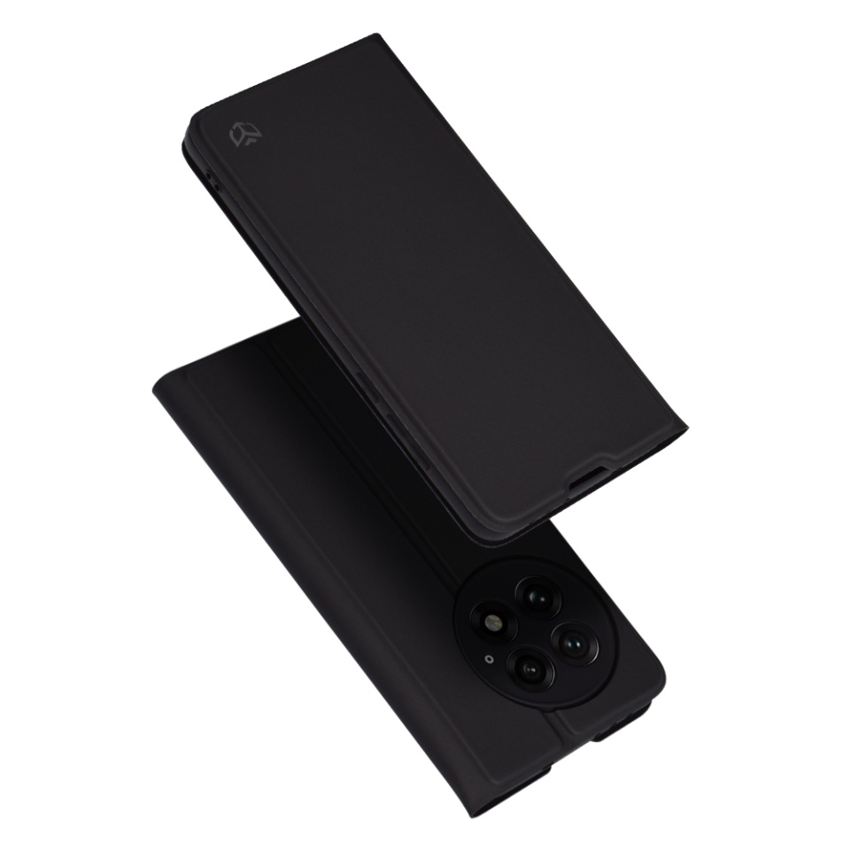 Husa pentru OnePlus 13, SKYDDAR INNOVATION, Magskin Book, tip Carte cu Portofel Interior, set cu sticker, Negru
