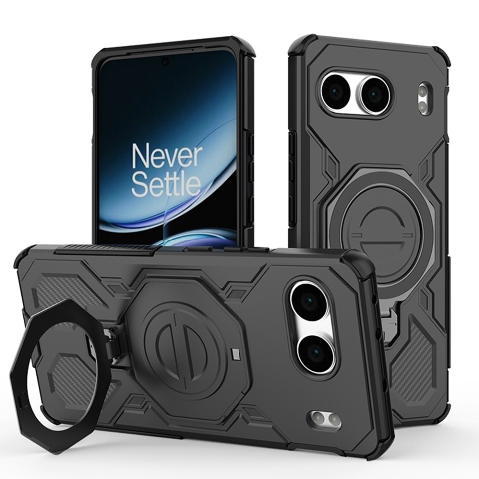 Husa pentru OnePlus Nord 4, Antisoc, SKYDDAR INOVATION, Carbon Shield PRO, Magsafe, set cu sticker, Negru