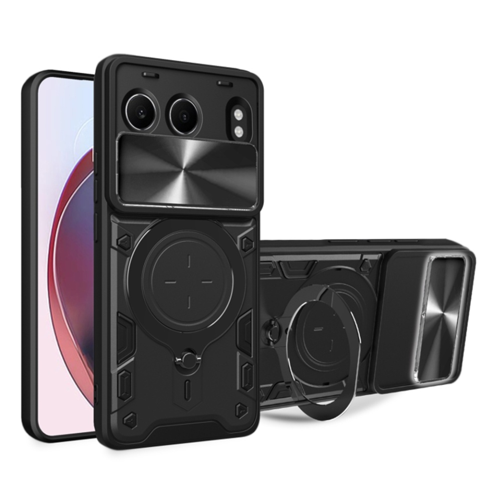 Husa pentru OnePlus Nord 4, SKYDDAR INNOVATION, CamGuard Pro, Inel Magnetic, Protectie Camera, set cu sticker, Negru