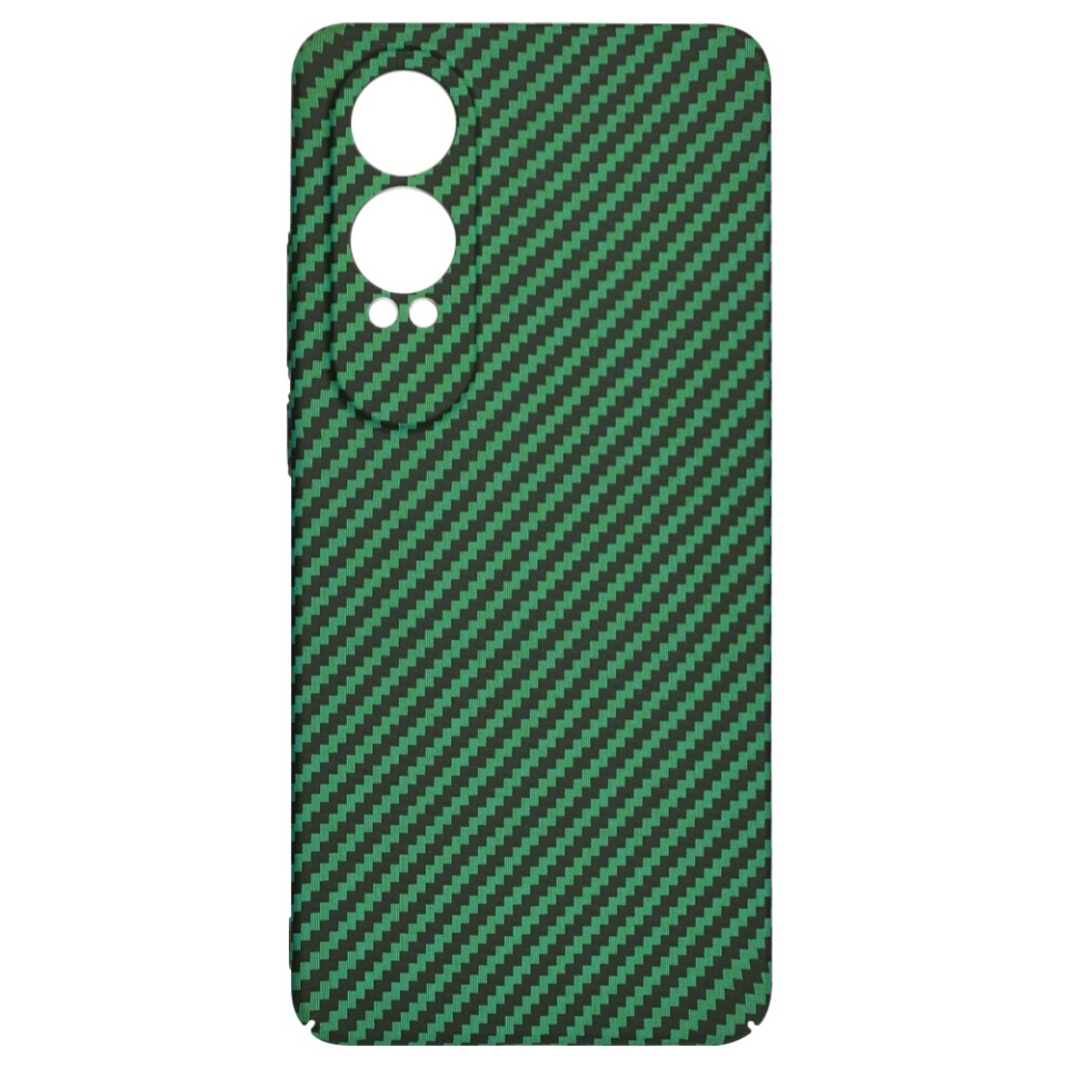 Husa pentru OnePlus Nord CE4 Lite, SKYDDAR INNOVATION, textura carbon, Carbonite FiberShell, set cu sticker, Verde, - 3 | YEO