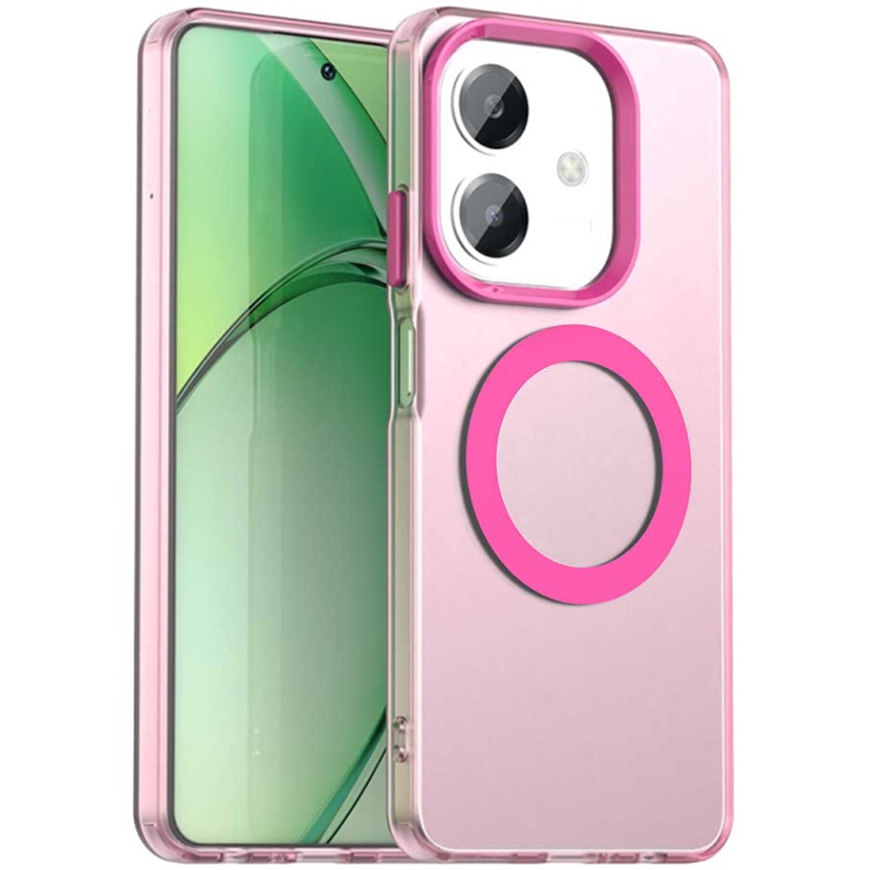Husa pentru Oppo A40 4G / A60 5G, SKYDDAR INOVATION, CandyCase, Magsafe, set cu sticker, Roz