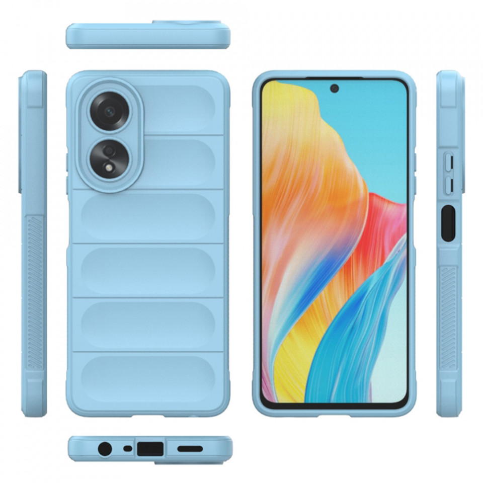 Husa pentru Oppo A58 4G eleganta, din silicon mat, SKDR Vogue - Bleu - 1 | YEO