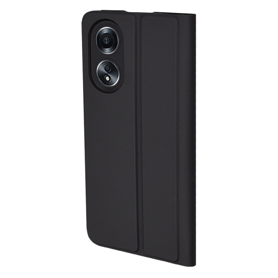 Husa pentru Oppo A58 4G, SKYDDAR INNOVATION, Magskin Book, tip Carte cu Portofel Interior, set cu sticker, Negru - 2 | YEO